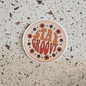 10/$10 NEW Stay Groovy Retro Hippie Boho Floral Sticker